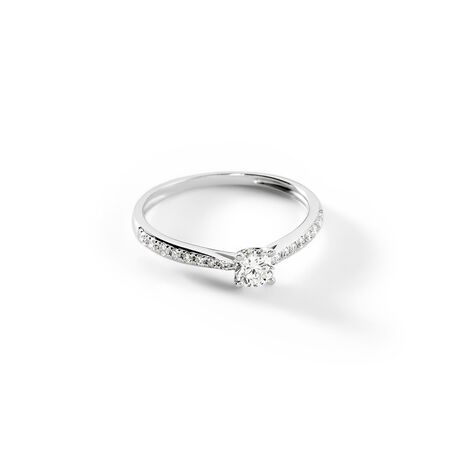 Bague Solitaire Hemera Or Blanc Diamant - Parures de mariage Femme | Marc Orian