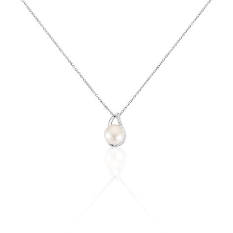 Collier Sasha Argent Blanc Perle De Culture Et Oxyde De Zirconium - Colliers avec pierres Femme | Marc Orian