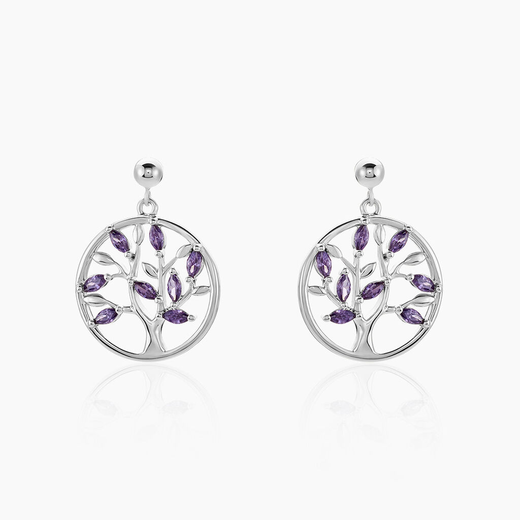 Boucles D'oreilles Pendantes Venka Argent Blanc Oxyde De Zirconium - Pendantes Femme | Marc Orian