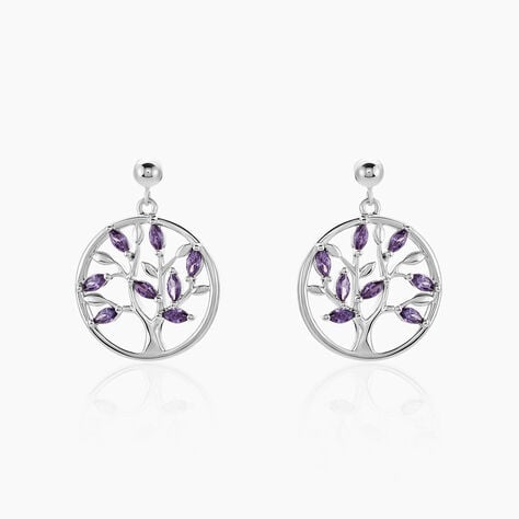 Boucles D'oreilles Pendantes Venka Argent Blanc Oxyde De Zirconium - Pendantes Femme | Marc Orian