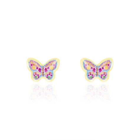 Boucles D'oreilles Puces Sulivia Papillon Or Jaune - Puces Enfant | Marc Orian