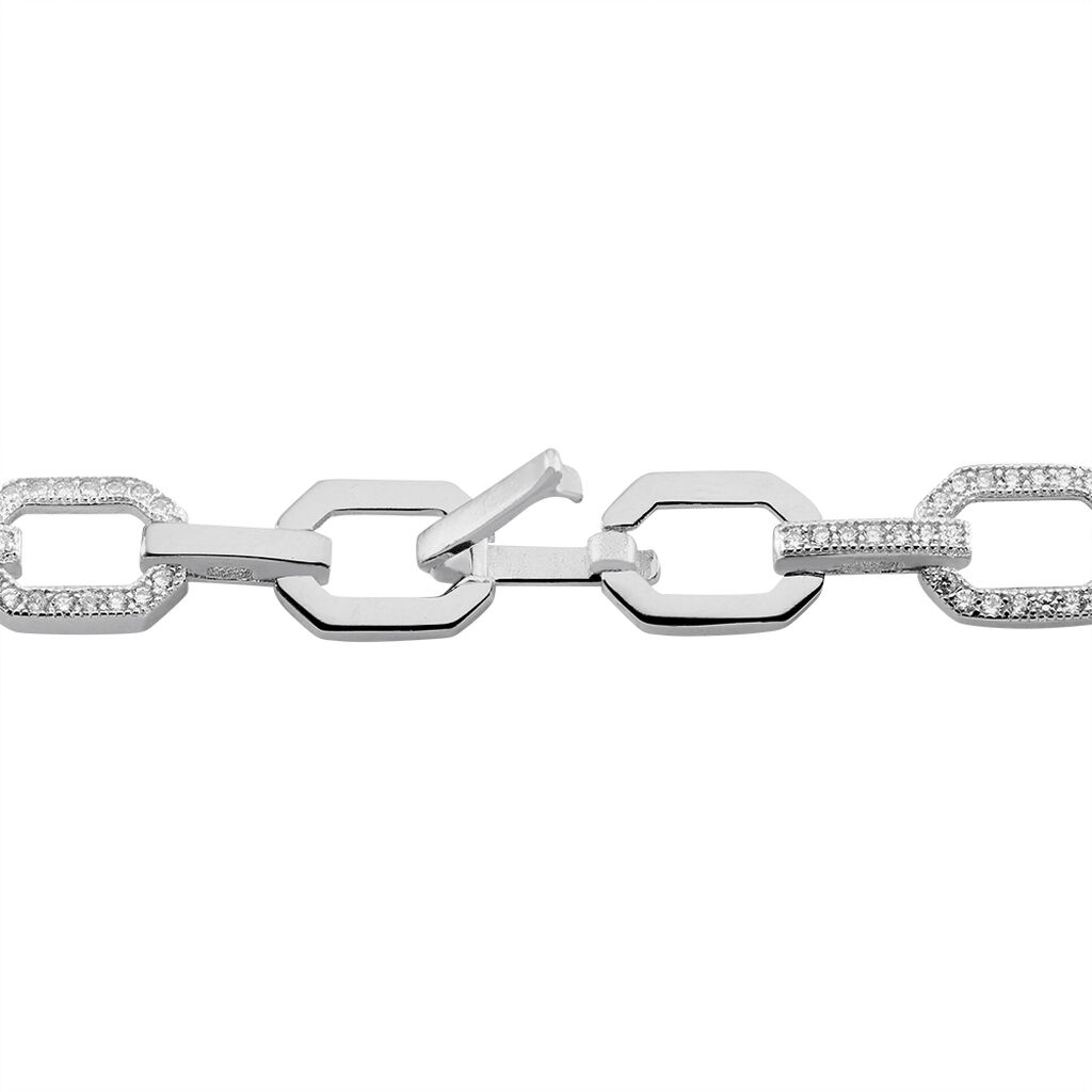 Bracelet femme semi-rigide argent 925/1000 et oxydes - bracelets