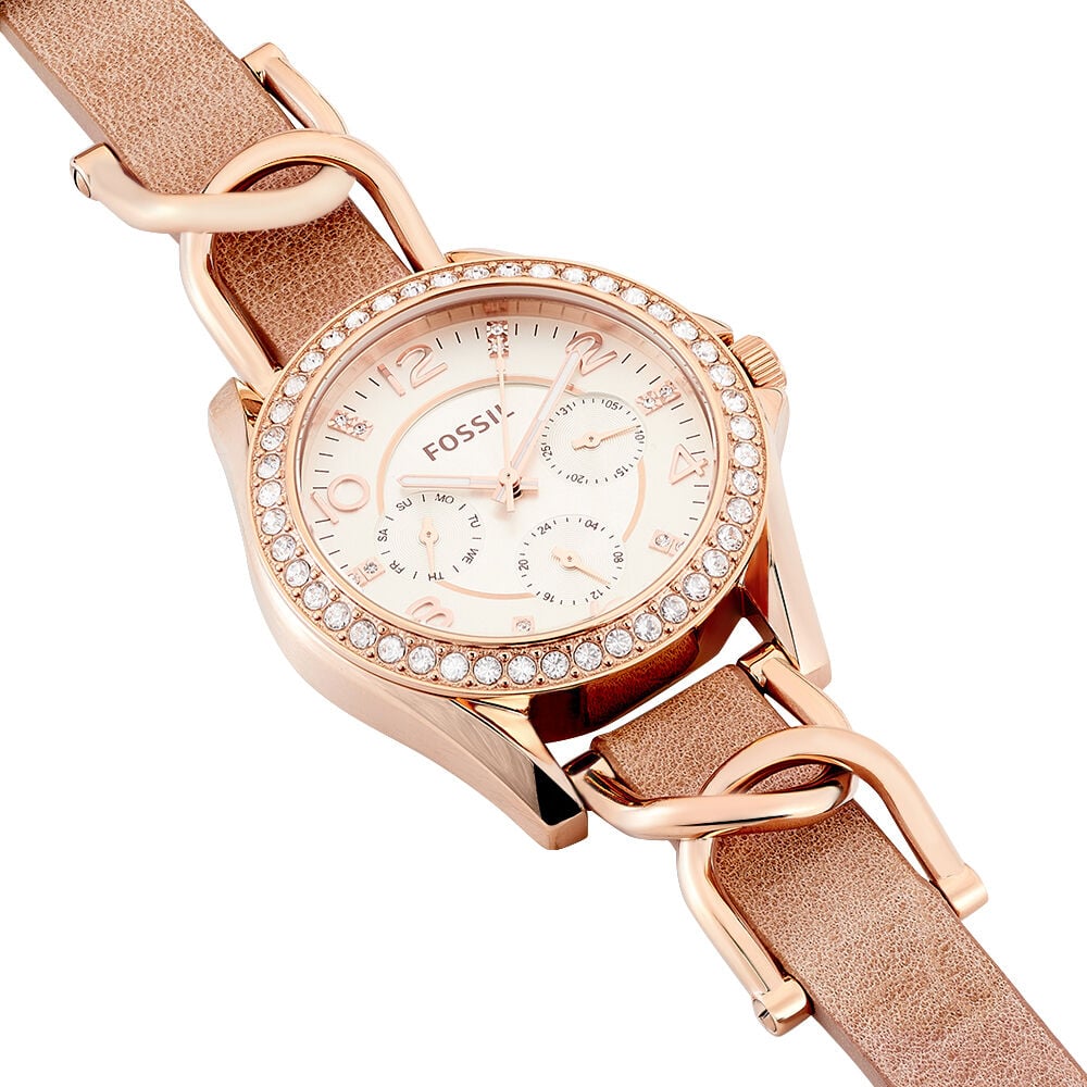 Montre Fossil Riley Beige HIMFRQ30060 Marc Orian Bijouterie