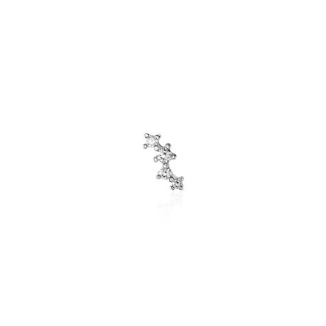 Piercing D'oreille Unitaire Roseau Argent Blanc Oxyde De Zirconium - Piercings d'oreilles Femme | Marc Orian