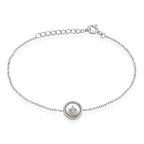 Bracelet Izarra Argent Blanc Nacre - Bracelets Médailles Femme | Marc Orian