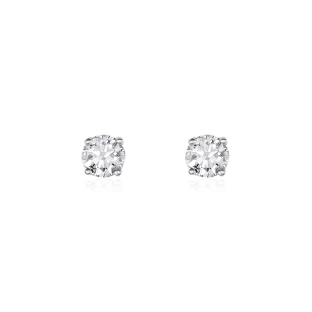 Boucles D'oreilles Puces Aphrodite Or Blanc Diamant - Puces Homme | Marc Orian