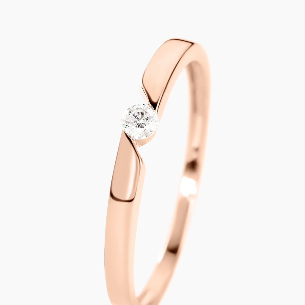 Bague Solitaire Anilie Or Rose Diamant - Parures de mariage Femme | Marc Orian