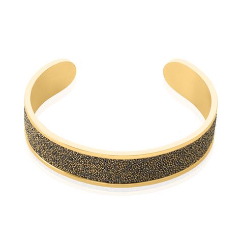 Bracelet jonc doré en acier inoxydable pas cher pour femme-Lookeven Paris