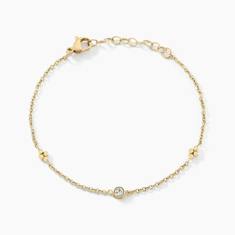 Bracelet Eva Acier Jaune Cristal - Bracelets chaînes Femme | Marc Orian