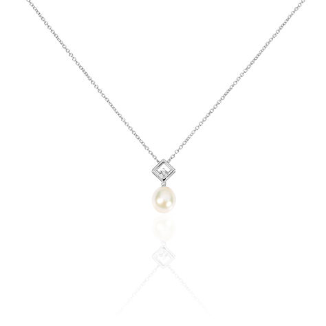 Collier Drusilla Argent Blanc Perle De Culture Et Oxyde De Zirconium - Colliers avec pierres Femme | Marc Orian