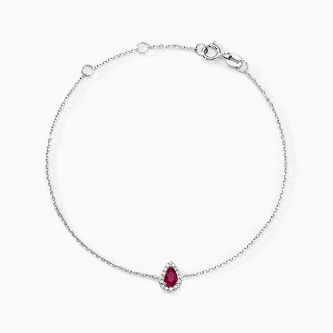 Bracelet Juliettina Or Blanc Rubis Et Diamant - Bracelets chaînes Femme | Marc Orian