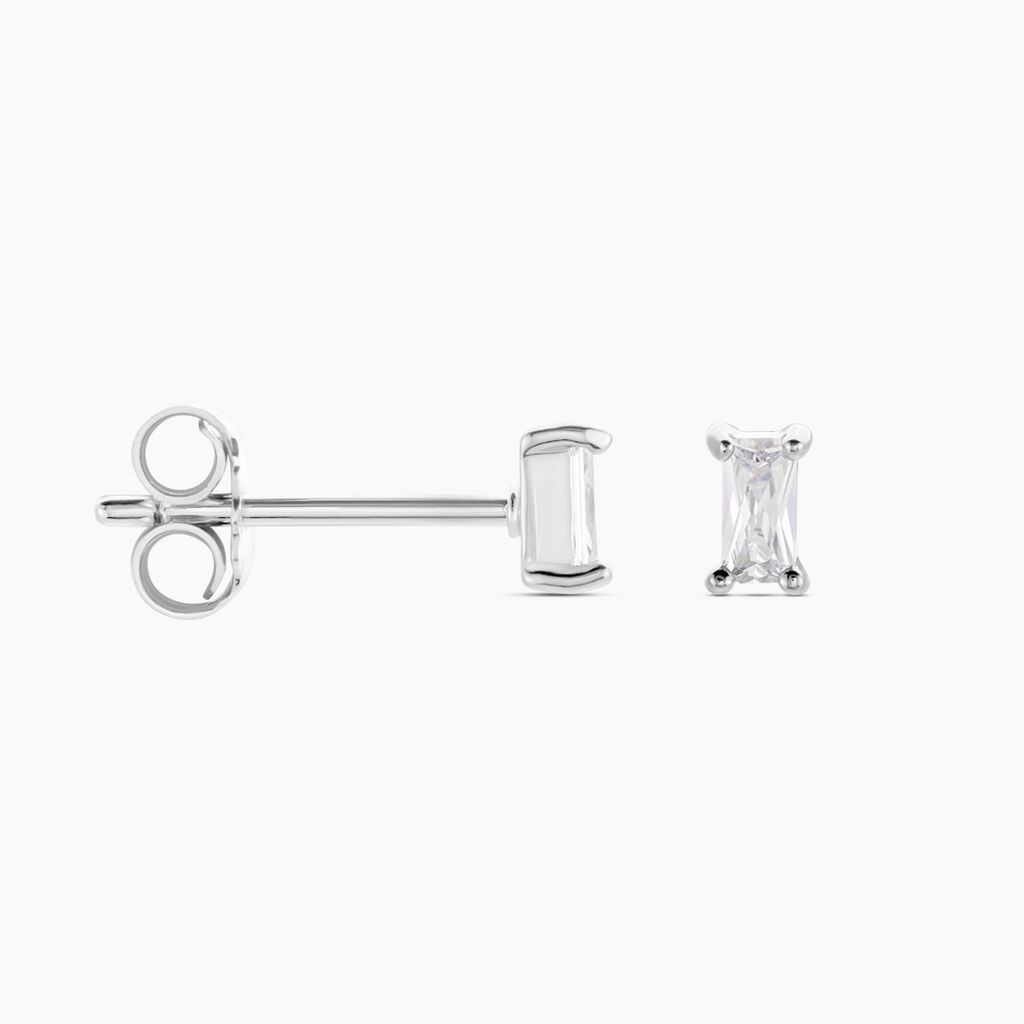 Boucles D'oreilles Puces Udia Argent Blanc Oxyde De Zirconium - Puces Femme | Marc Orian