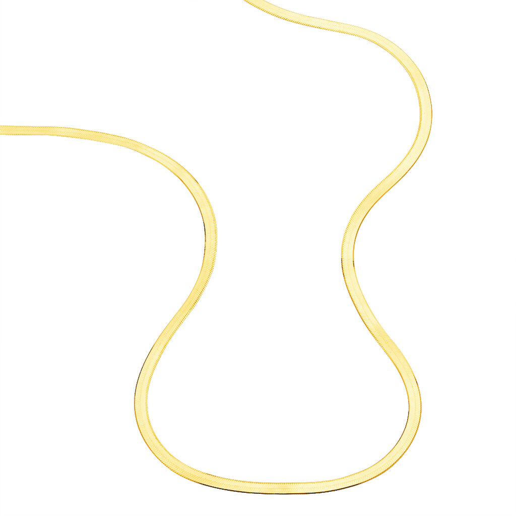 Collier en or jaune maille lisse et mat : Longueur - 42 Femme