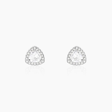 Boucles D'oreilles Puces Gorka Argent Blanc Oxyde De Zirconium - Puces Femme | Marc Orian