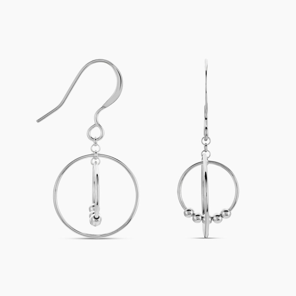 Boucles D'oreilles Pendantes Siara Argent Blanc - Pendantes Femme | Marc Orian