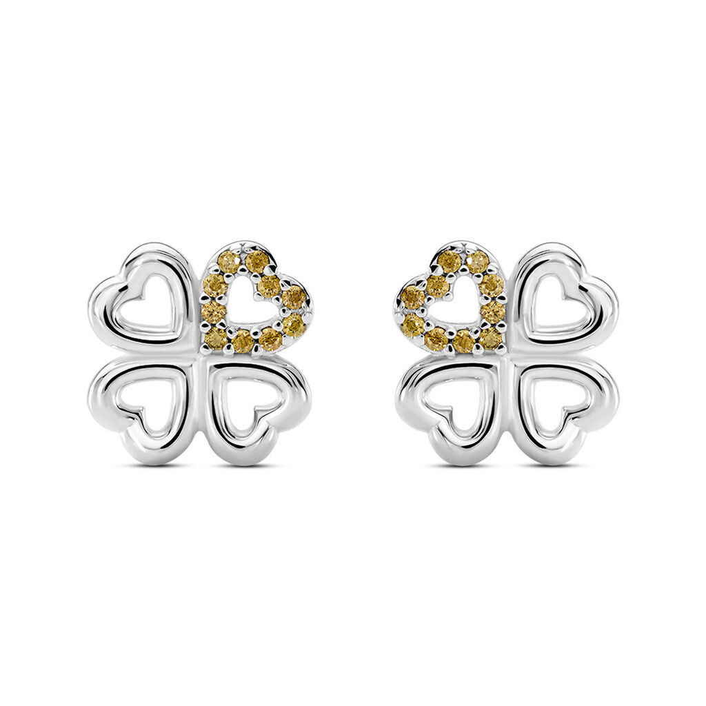 Boucles D'oreilles Puces Sigrid Argent Blanc Oxyde De Zirconium - Puces Femme | Marc Orian