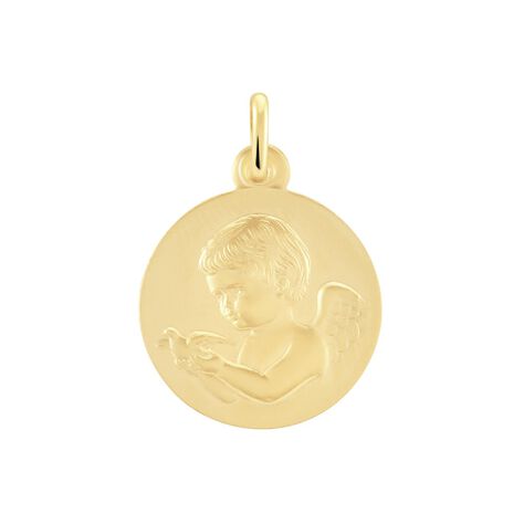 Medaille Or Jaune Ange Et Oiseau - Médailles et médaillons Famille | Marc Orian
