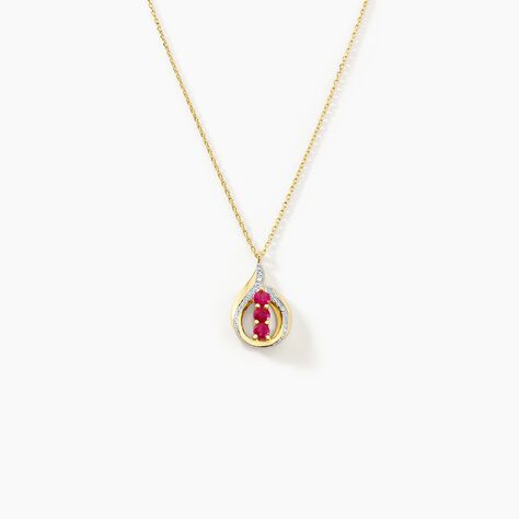 Collier Aurora Or Jaune Rubis Et Diamant - Colliers avec pierres Femme | Marc Orian