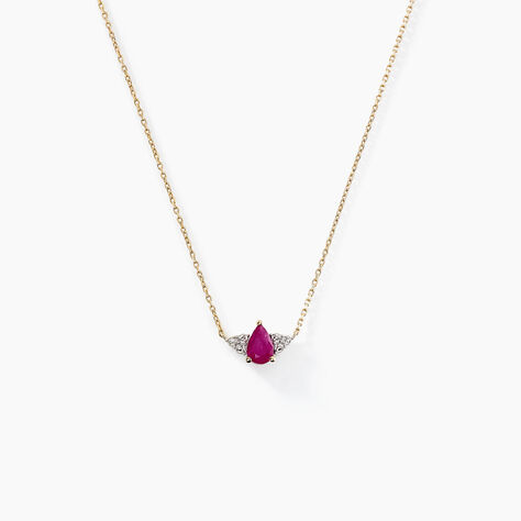 Collier Glykeria Or Jaune Rubis Diamant - Colliers avec pierres Femme | Marc Orian