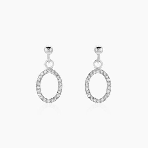 Boucles D'oreilles Pendantes Kimber Argent Blanc Oxyde De Zirconium - Pendantes Femme | Marc Orian