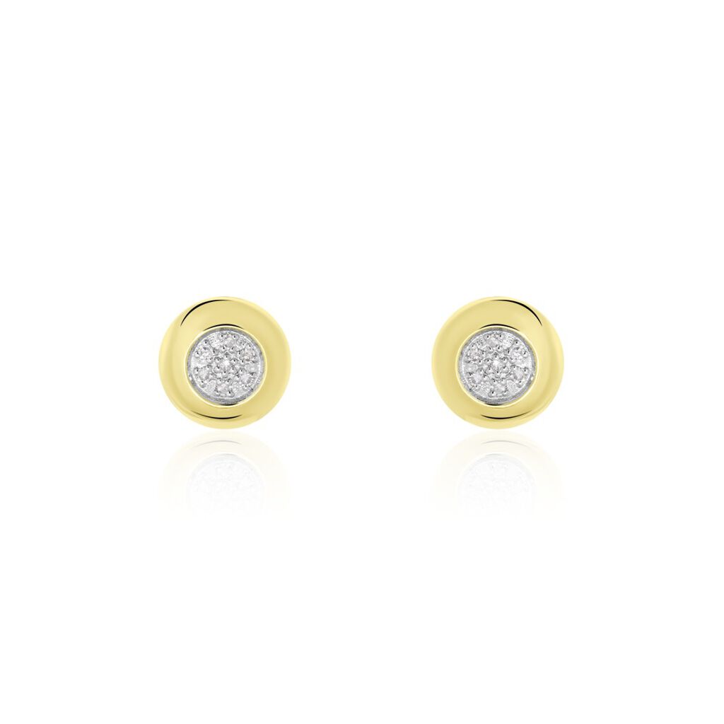 Boucles D'oreilles Puces Or Jaune Laurissa Diamants - Boucles d'oreilles pierres précieuses Femme | Marc Orian