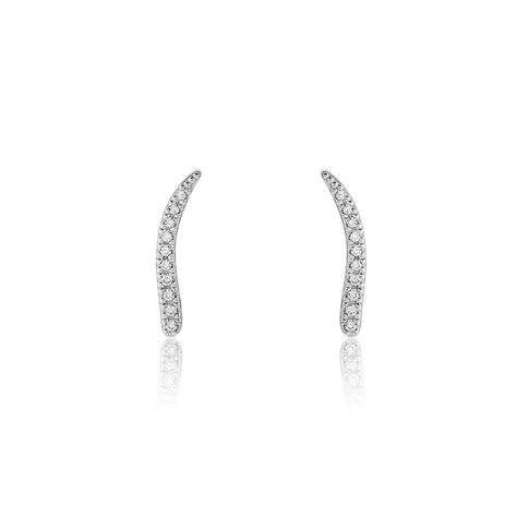 Bijoux D'oreilles Grimpants Gracelle Argent Blanc Oxyde De Zirconium - Piercings d'oreilles Femme | Marc Orian