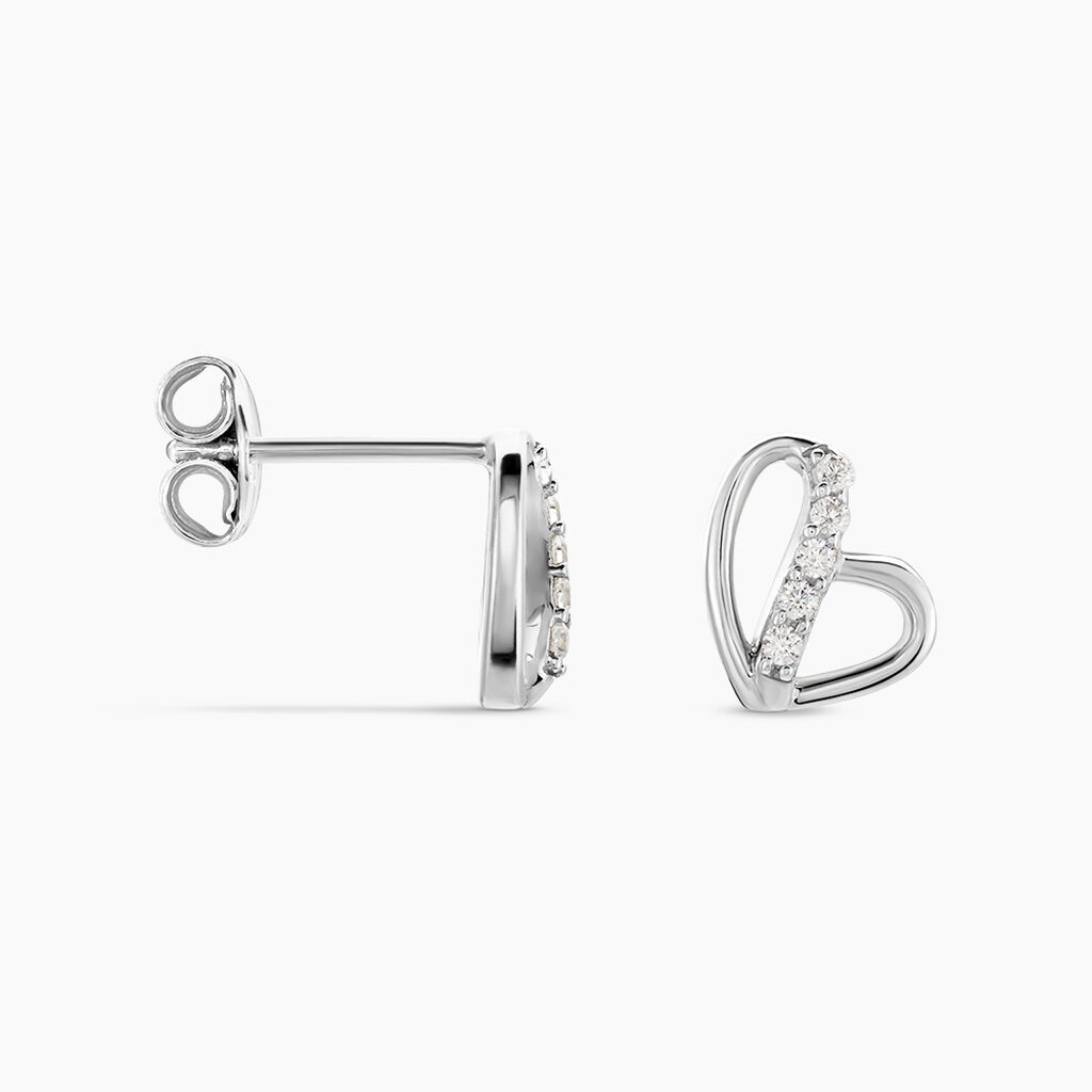 Boucles D'oreilles Puces Arika Argent Blanc Oxyde De Zirconium - Puces Femme | Marc Orian