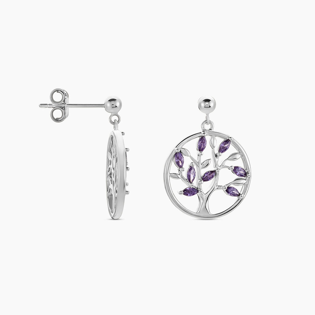 Boucles D'oreilles Pendantes Venka Argent Blanc Oxyde De Zirconium - Pendantes Femme | Marc Orian