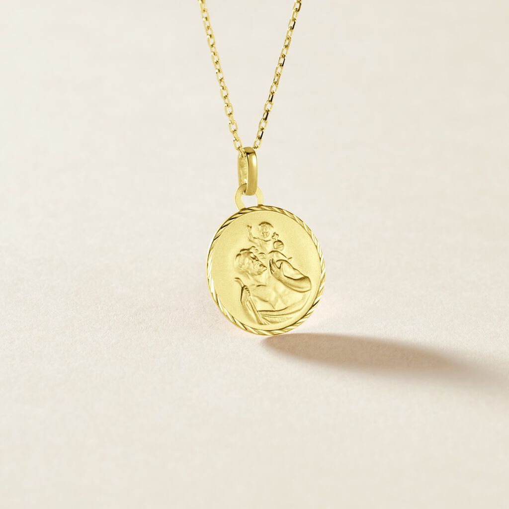 Médaille Saint Christophe en Or jaune 375 Ref. 39273