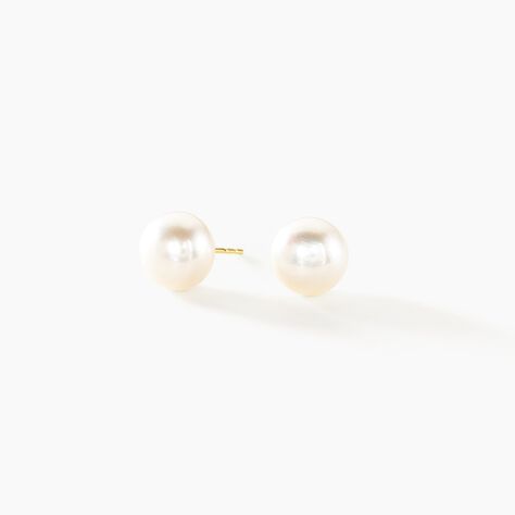 Boucles D'oreilles Puces Ursulina Or Jaune Perle De Culture - Boucles d'oreilles mariage Femme | Marc Orian