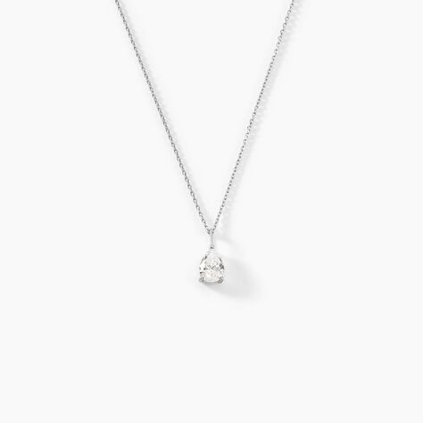 Collier Goutte Or Blanc Oxyde De Zirconium - Colliers avec pierres Femme | Marc Orian