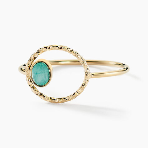 Bague Acier Doré  Amazonite - Bagues avec pierre Femme | Marc Orian