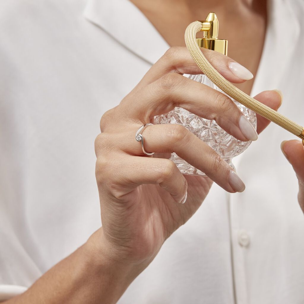 Bague Solitaire Vrille Or Blanc Diamant - Solitaires Femme | Marc Orian