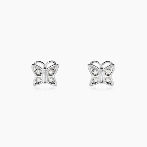 Boucles D'oreilles Puces Farasha Argent Blanc Oxyde De Zirconium - Puces Femme | Marc Orian