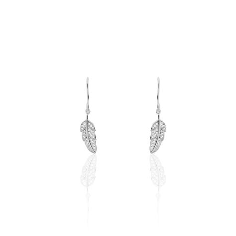 Boucles D'oreilles Pendantes Ottavia Argent Blanc Oxyde De Zirconium - Pendantes Femme | Marc Orian