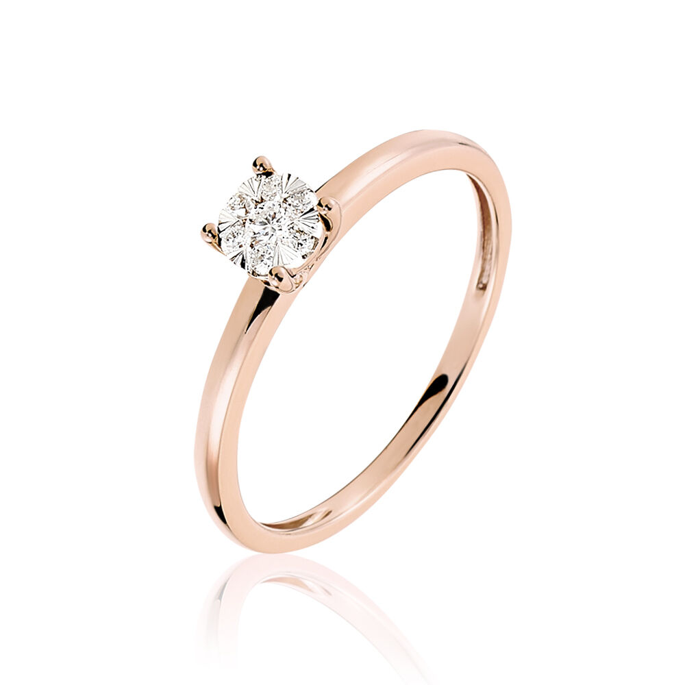 Solitaire bague 2024 or rose