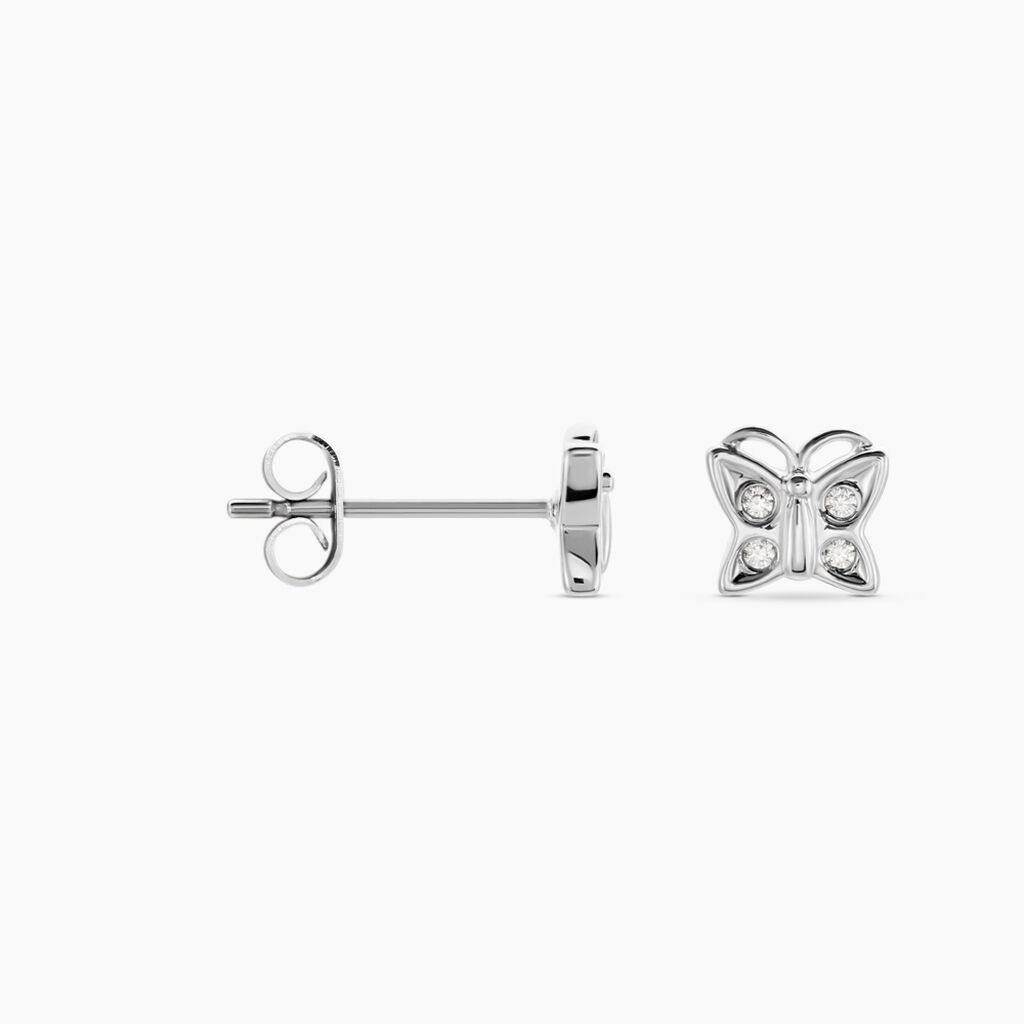 Boucles D'oreilles Puces Farasha Argent Blanc Oxyde De Zirconium - Puces Femme | Marc Orian