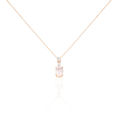 Collier Or Rose Quartz Et Diamant - Colliers avec pierres Femme | Marc Orian