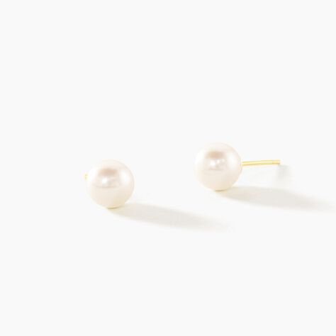 Boucles D'oreilles Puces Suki Or Jaune Perle De Culture - Boucles d'oreilles mariage Femme | Marc Orian
