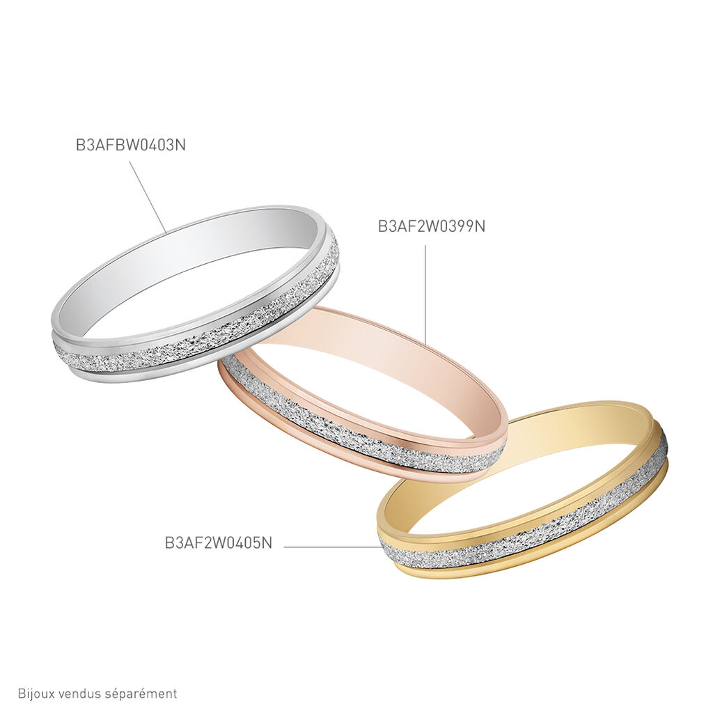 Alliance Caroline Sablee Ruban Plat Or Bicolore - Alliances duo Femme | Marc Orian