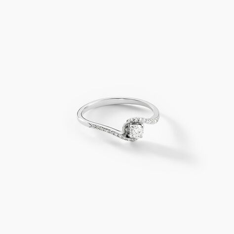 Bague Vrille Accompagnee Or Blanc Diamant - Parures de mariage Femme | Marc Orian