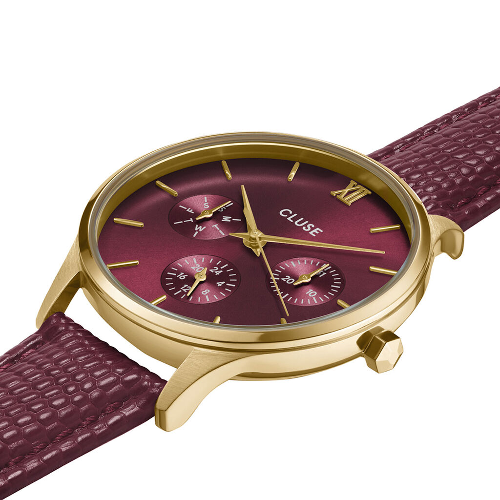 Montre Cluse Minuit Multifonction Cerise - Montres étanches Femme | Marc Orian