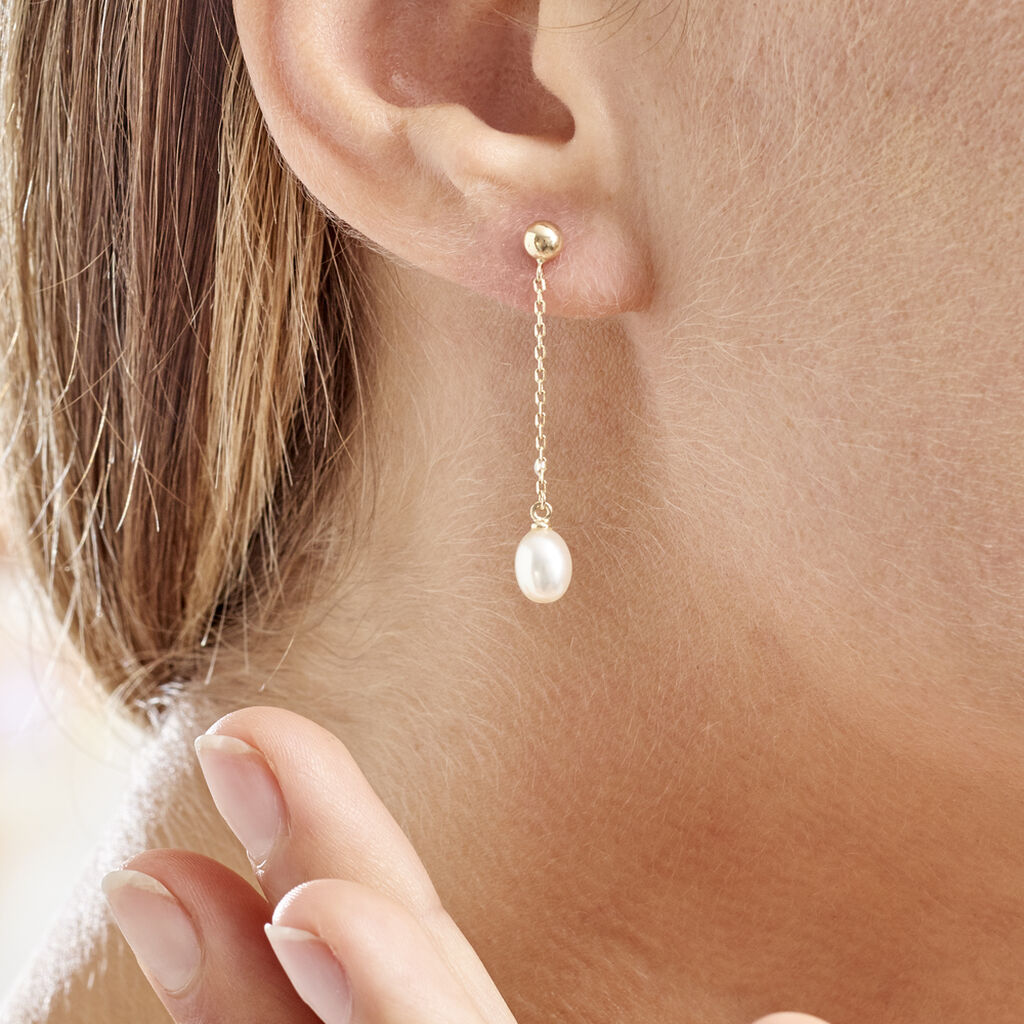 Boucles d'oreilles perles de culture or - Boucles d'oreilles