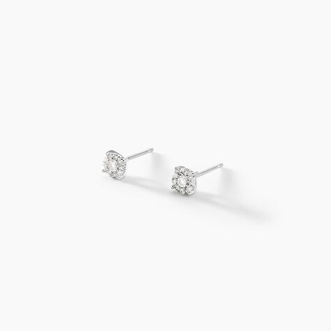 Boucles D'oreilles Puces Artemis Or Blanc Diamant - Boucles d'oreilles mariage Femme | Marc Orian