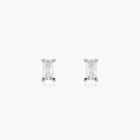 Boucles D'oreilles Puces Udia Argent Blanc Oxyde De Zirconium - Puces Femme | Marc Orian