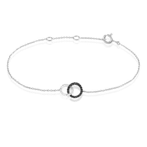 Bracelet Bella Or Blanc Diamant - Bracelets Anneaux Entrelaces Femme | Marc Orian