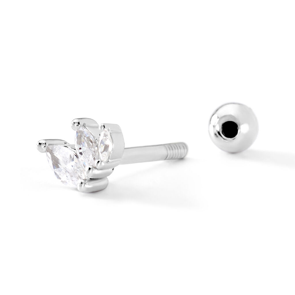 Piercing D'oreille Unitaire Verona Argent Blanc Oxyde De Zirconium - Piercings d'oreilles Femme | Marc Orian