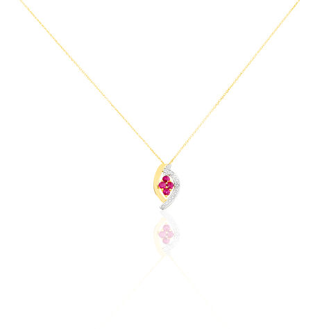 Collier Hoela Or Jaune Diamant Et Rubis - Colliers avec pierres Femme | Marc Orian