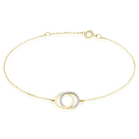 Bracelet Or Jaune Tresha Diamants - Bracelets Anneaux Entrelaces Femme | Marc Orian