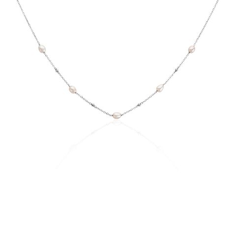 Collier Flawless Argent Blanc Perle De Culture - Colliers avec pierres Femme | Marc Orian